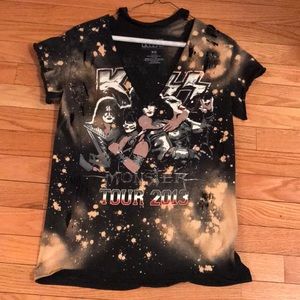 Distressed Kiss T-shirt. ONE OF A KIND